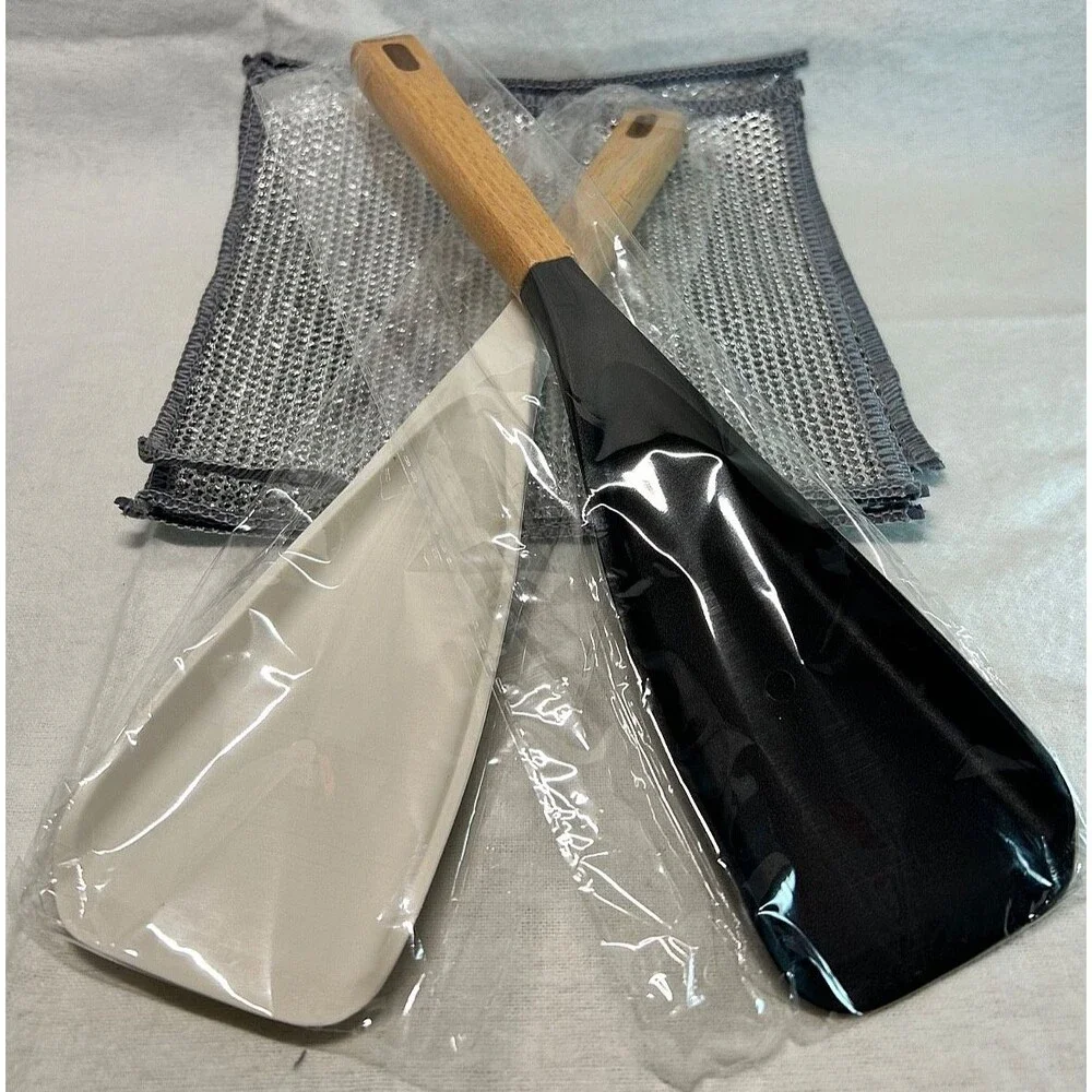 Cedar and Ash Spoonula Multifunction Spatula Cooking Black+White+ 5pc scrubbies